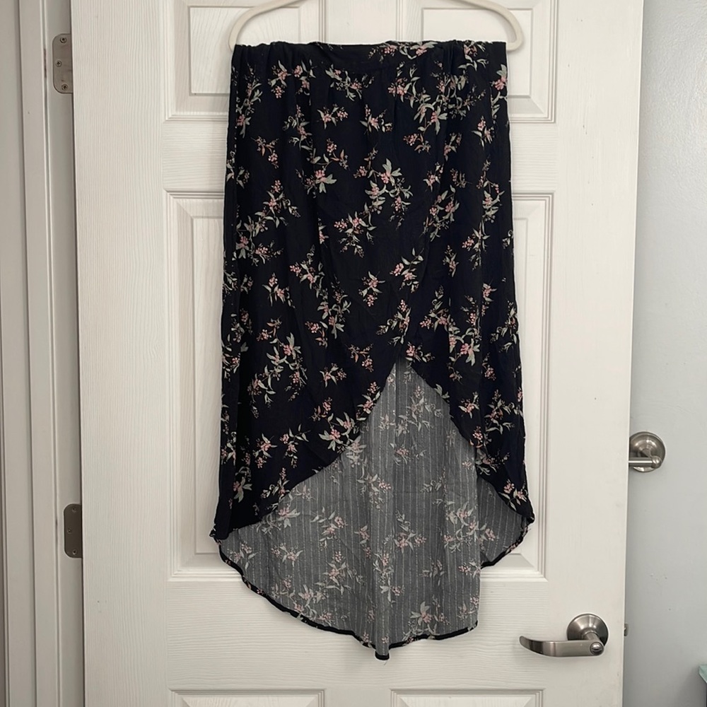 Floral hi lo skirt